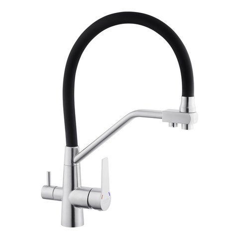 Змішувач для кухні з підключенням до фільтра Kroner KRP Edelstahl Klassisch - ESG03817BLK CV027936 фото