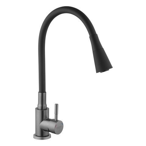 Змішувач для кухні Kroner KRP Edelstahl Klassisch - PVD031BLK CV035373 фото